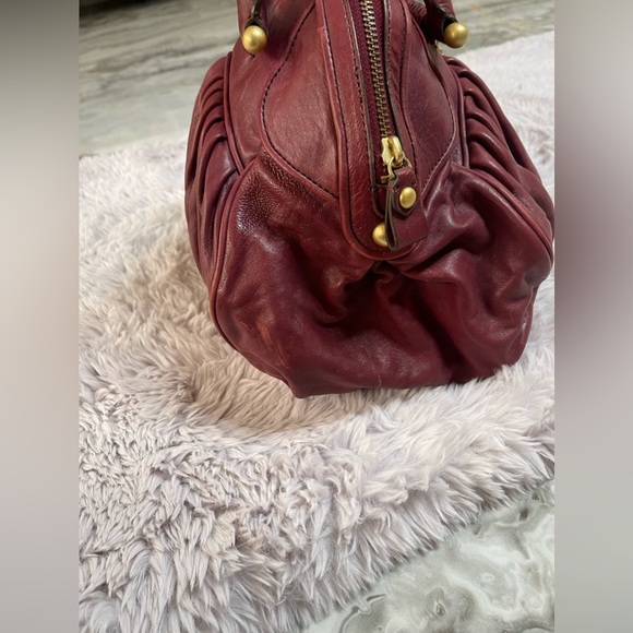 Y2K Juicy Couture Leather Plum Purple Red Handbag - Picture 3 of 7